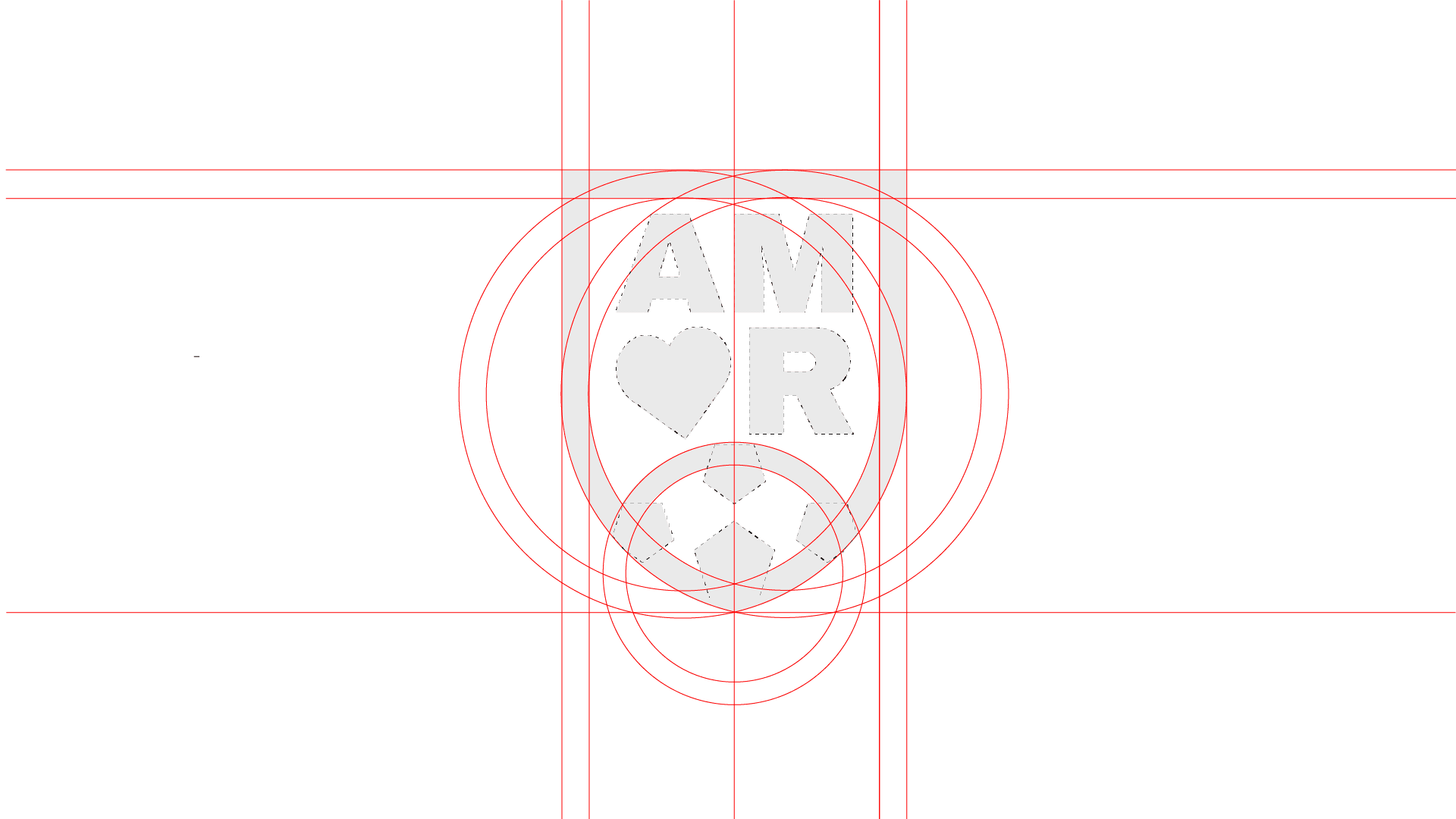 Geometría, retícula y proporciones en la construcción del escudo de Amor FC